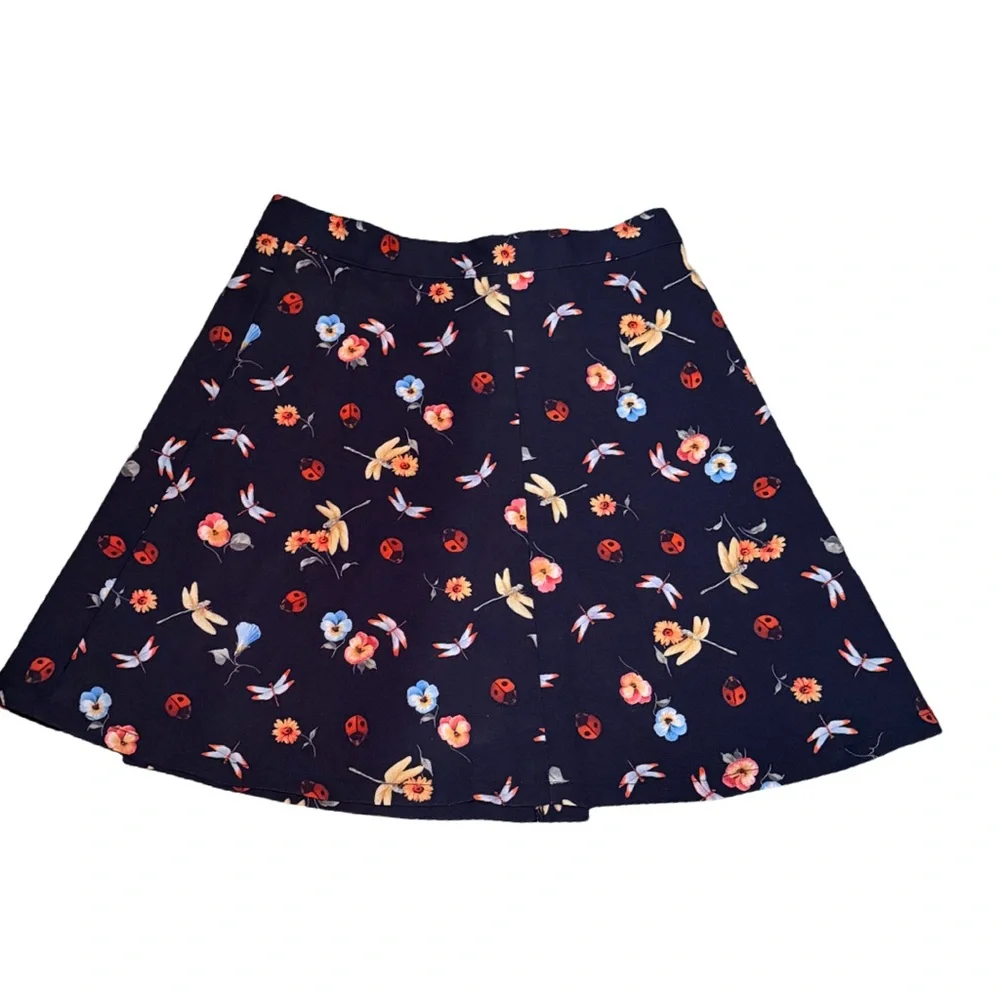 Accomplice Vintage Floral Navy‎ Wrap Skirt-size small